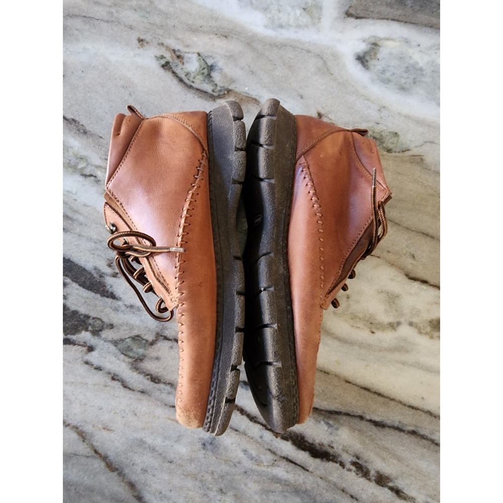 Dr Scholls Mily Chukka Women Tan Leather Lace Up Ankle Boots Comfort Shoes S - Picture 6 of 9